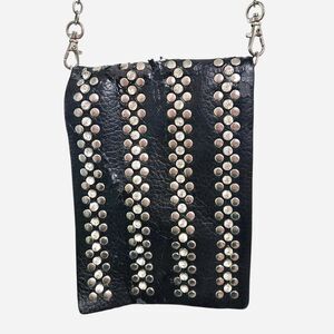 Black and silver studded crossbody bag